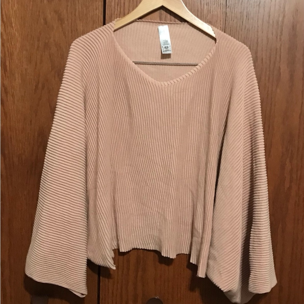 HSN Marla Wynne Size XL Women's Ribbed V-Neck Sweater - Pink Top Shirt